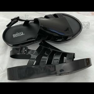 Melissa platform flatform black sandals